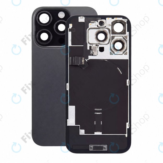 Sticlă carcasă spate pentru iPhone 16 Pro, Black Titanium, Pulled A