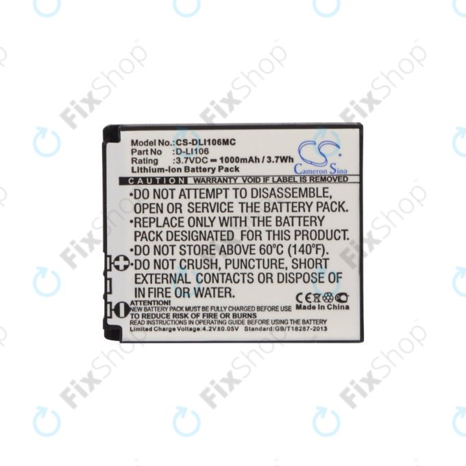 Baterie pentru Kodak PIXPRO SP1, Kodak PIXPRO SP1 HD, 1000mAh, Li-Ion, 3.7V, D-LI106, HQ