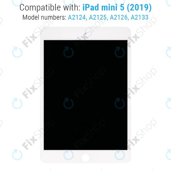 Ecran LCD pentru iPad Mini 5, White, Sticlă Tactilă fără ramă