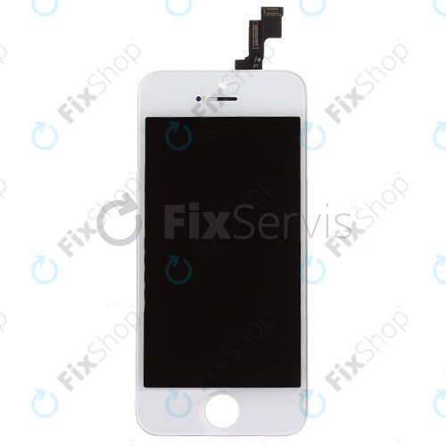 Ecran pentru iPhone 5S, SE, White, Sticlă tactilă cu ramă