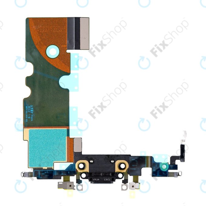 Apple iPhone 8 - Conector de Încărcare + Cablu Flex (Black)