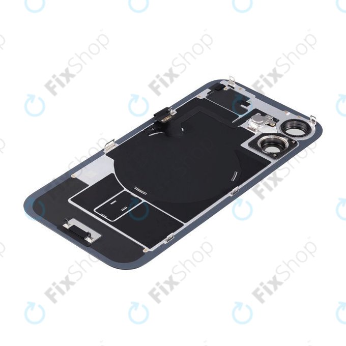 Apple iPhone 16 Plus - Sticlă pentru carcasa din spate + Sticlă cameră + Placă metalică + Magneți MagSafe (Black)