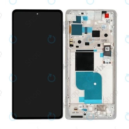 Motorola Edge 30 Pro XT2201 - Ecran LCD + Sticlă Tactilă + Ramă (Stardust White) - 5D68C20277 Genuine Service Pack
