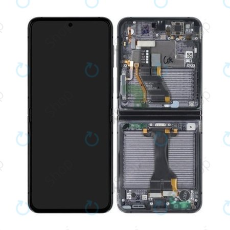 Samsung Galaxy Z Flip 5 F731B - Ecran LCD + Sticlă Tactilă + Ramă (Graphite) OLED
