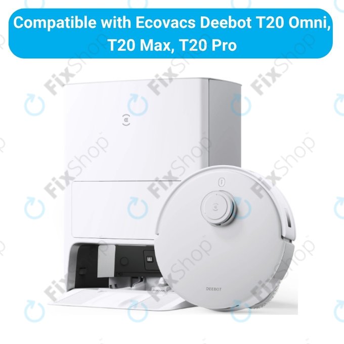 Set de piese de schimb pentru Ecovacs T20, T20 Max, T20 Pro (1x Perie principală, 2x Filter, 2x Perie laterală – albă, 4x Mop, 2x Sac de praf)