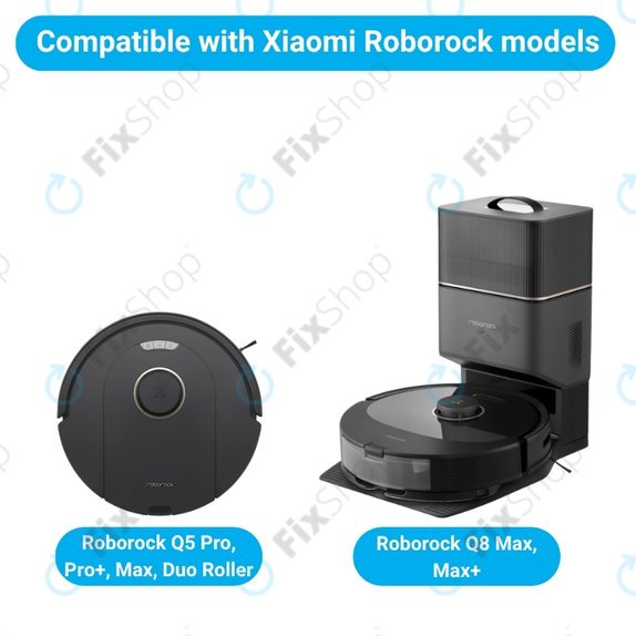 Set de piese de schimb pentru Xiaomi Roborock Q5 Pro, Q8 Max+ (1x Perie principală, 2x Filter, 2x Perie laterală – neagră, 2x Mop, 2x Sac de praf)