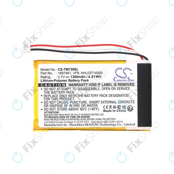 Baterie pentru TomTom Go 530 Live, 630T, 720, 730T, 930T, 1697461, Li-Polymer, 3.7V, 1300mAh, HQ