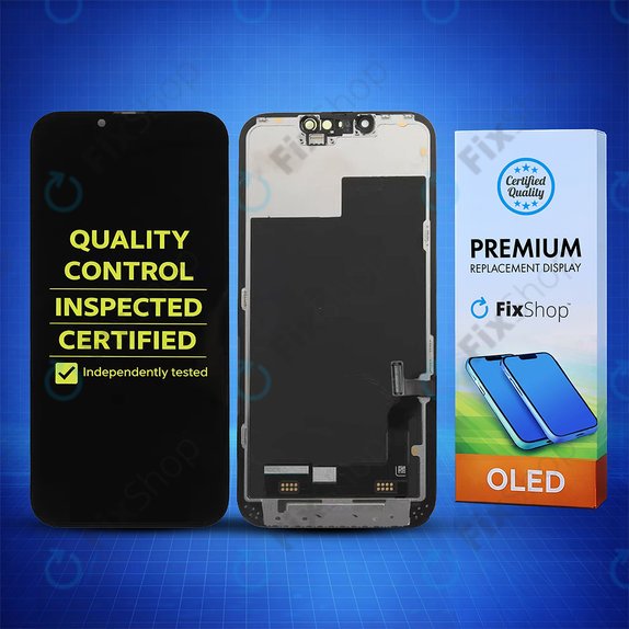 Ecran Hard OLED pentru iPhone 13, Sticlă tactilă cu ramă, FixPremium