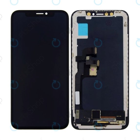 Ecran In-Cell pentru iPhone X, Sticlă tactilă cu ramă, FixPremium