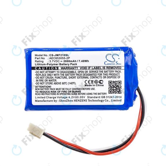 Baterie pentru JBL Flip 2 (2013), 2000mAh, Li-Pol, 3.7V, AEC653055-2P, HQ