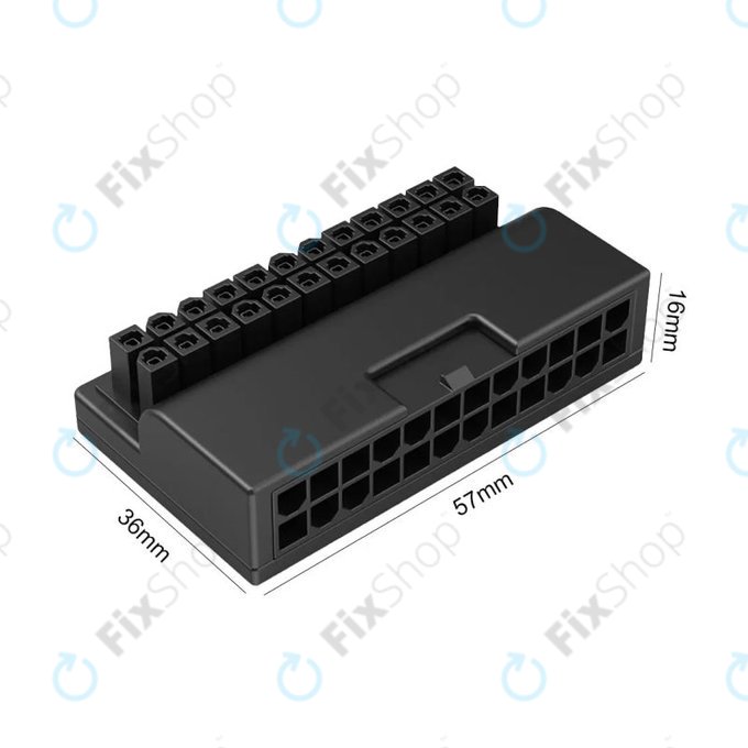 Adaptor de alimentare ATX 24 pini la 90° pentru placa de bază