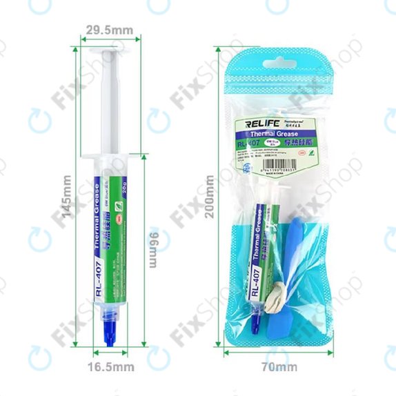 Pastă termoconductoare din silicon Relife RL-407, 6 W/mK, 20g, albastru