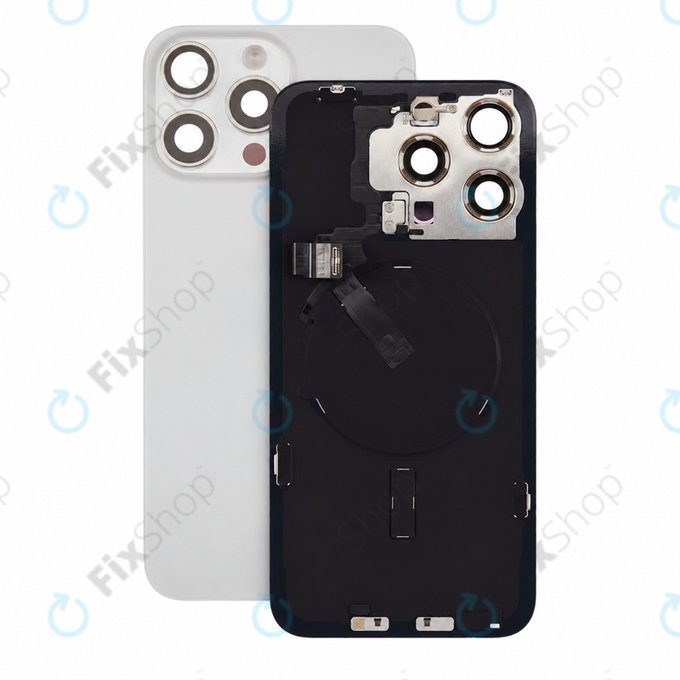 Sticlă carcasă spate pentru iPhone 15 Pro Max, White Titanium, Pulled A