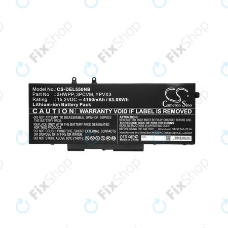 Baterie pentru Dell Latitude 5501, Latitude 5401, Latitude 14 5410, Latitude 15 5511, 4150mAh, Li-Ion, 15.2V, 3HWPP, HQ