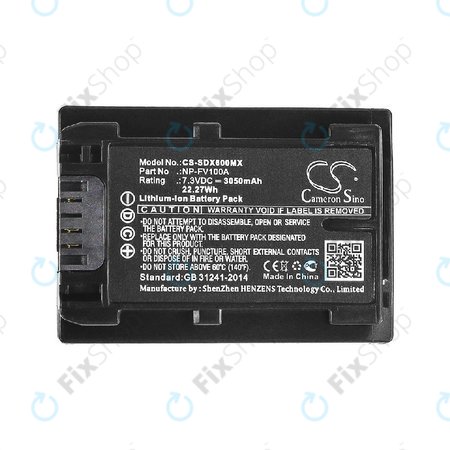 Baterie pentru Sony Fdr-Ax33, Sony Fdr-Ax40, 3050mAh, Li-Ion, 7.3V, NP-FV100A, HQ