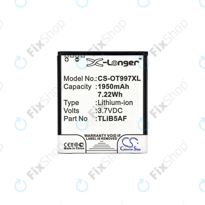 Baterie pentru Alcatel One Touch 997, X Pop, TCL S710, S800, 1950mAh, Li-Ion, 3.7V, TLiB5AF, HQ