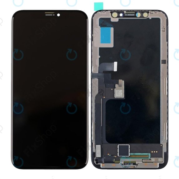 Ecran In-Cell pentru iPhone XS, Sticlă tactilă cu ramă, FixPremium