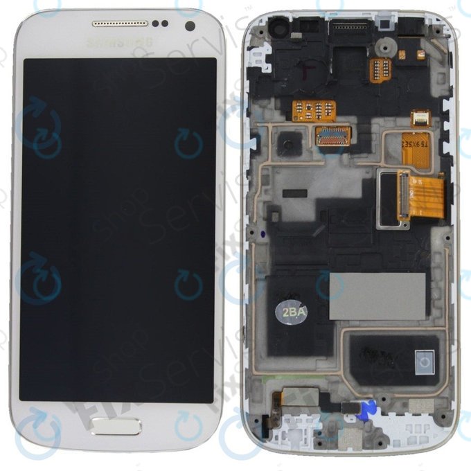 Samsung Galaxy S4 Mini Value I915i - Ecran LCD + Sticlă Tactilă + Ramă (White Frost) - GH97-16992B Genuine Service Pack