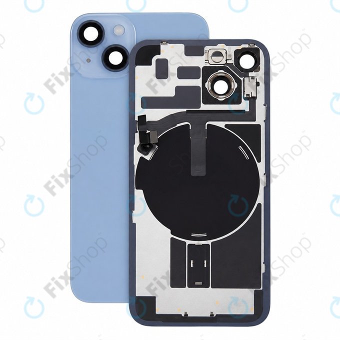 Sticlă carcasă spate pentru iPhone 14, Blue, Pulled A