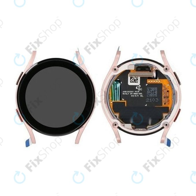 Samsung Galaxy Watch 4 40mm R865 - Ecran LCD + Sticlă Tactilă + Ramă (Pink Gold) - GH97-26411D Genuine Service Pack