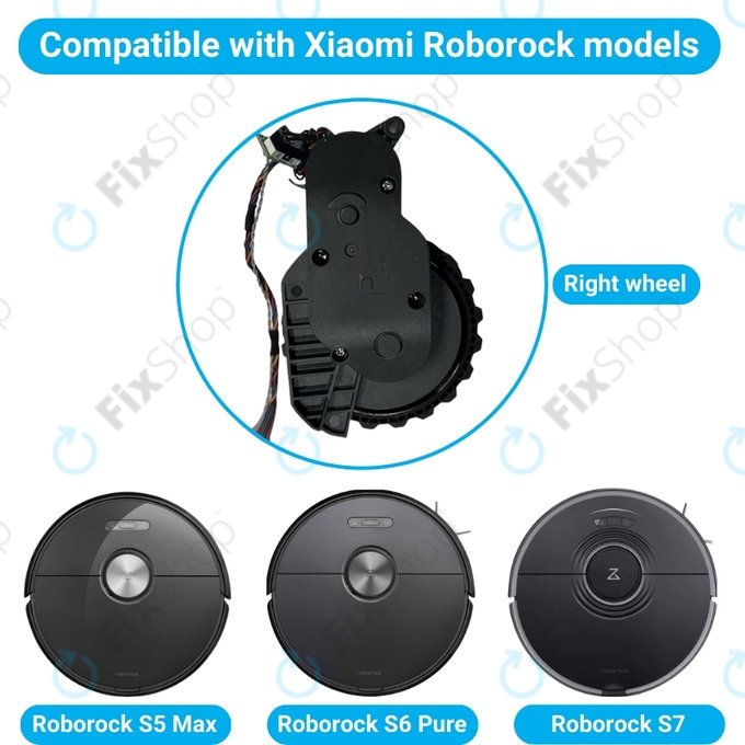 Xiaomi Roborock S5 Max, S6 Pure, S7 - Roată cu Motor (Dreapta) (Negru)
