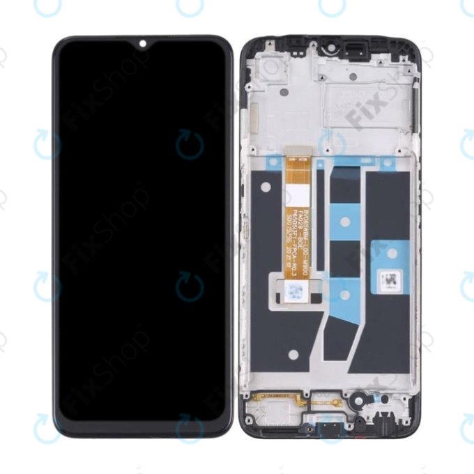 Oppo A16, A16s - Ecran LCD + Sticlă Tactilă + Ramă (Crystal Black) TFT