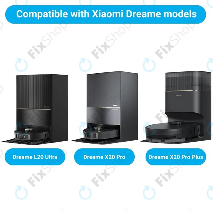 Set de piese de schimb pentru Xiaomi Dreame L20 Ultra, X20 Pro, X20 Pro Plus (1x Perie principală, 2x Filter, 2x Perie laterală – neagră, 4x Mop, 2x Sac de praf)