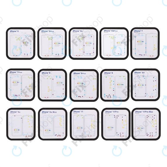 Organizator magnetic de șuruburi cu diagramă (iPhone 6 - 11 Pro Max)