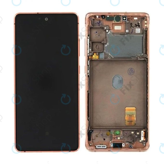 Samsung Galaxy S20 FE G780F - Ecran LCD + Sticlă Tactilă + Ramă (Cloud Orange) - GH82-24219F, GH82-31328F, GH82-31329F, GH82-24220F Genuine Service Pack