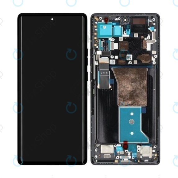 Motorola Edge 40 Pro - Ecran LCD + Sticla Tactilă + Ramă (Interstellar Black) - 5D68C21986 Genuine Service Pack