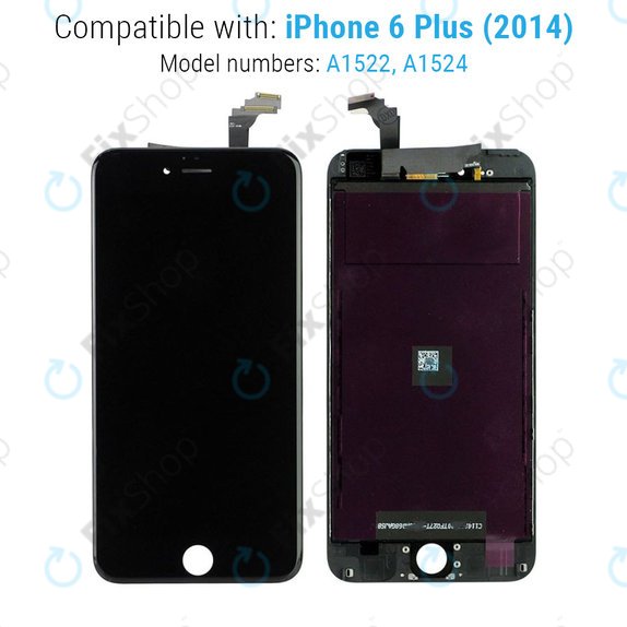 Ecran pentru iPhone 6 Plus, Black, Sticlă tactilă cu ramă