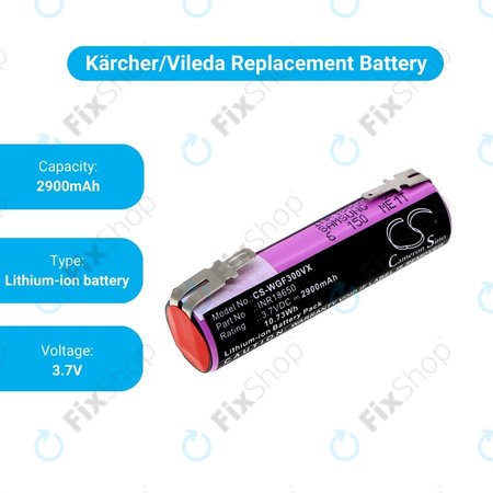 Karcher WV1, WV2, WV2 Plus, WV2 Premium, WV50 Plus, WV70 Plus - Baterie INR18650 Li-Lon 3.7V 2900mAh HQ