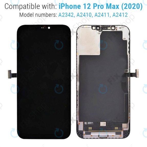 Ecran pentru iPhone 12 Pro Max, Sticlă tactilă cu ramă, Refurbished