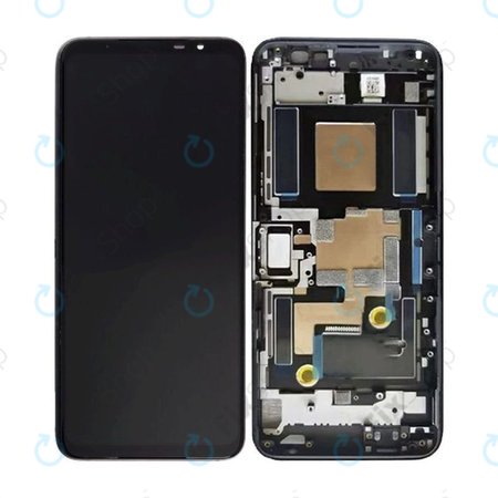 Asus ROG Phone 6D AI2203 - Ecran LCD + Sticlă Tactilă + Ramă (Space Gray) OLED
