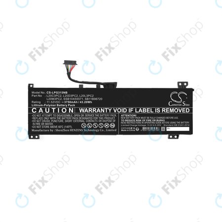 Baterie pentru Lenovo IdeaPad Gaming 3, 3750mAh, Li-Pol, 11.52V, L20C3PC2, HQ