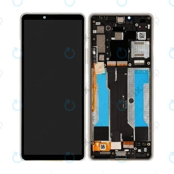 Sony Xperia 10 III - Ecran LCD + Sticla Tactilă + Ramă (White) - A5034093A Genuine Service Pack
