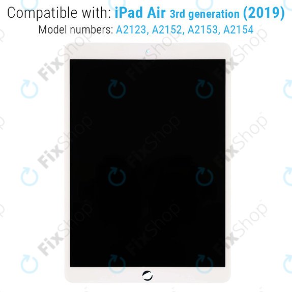Ecran LCD pentru iPad Air (3rd Gen 2019), White, Sticlă Tactilă fără ramă, Refurbished
