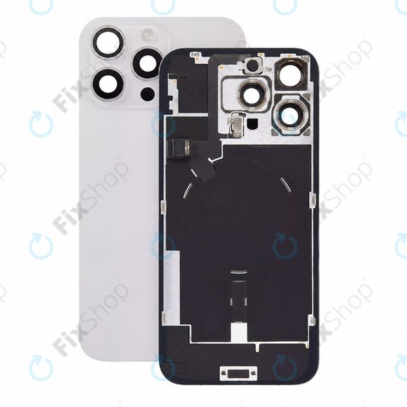 Sticlă carcasă spate pentru iPhone 16 Pro Max, White Titanium, Pulled A