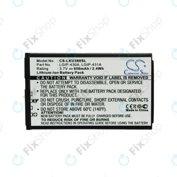 Baterie pentru LG 230 Nite, 650mAh, Li-Ion, 3.7V, LGIP-430A, HQ