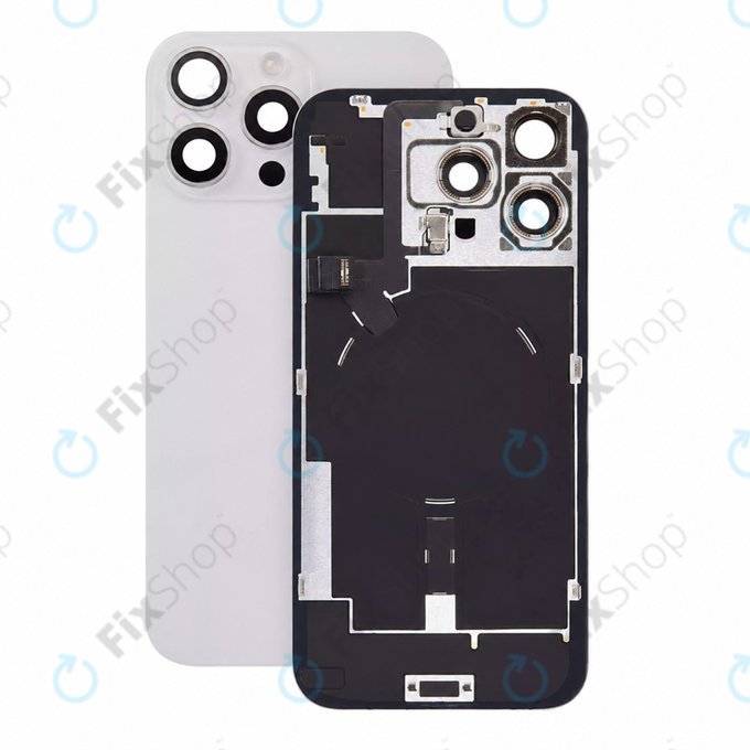 Sticlă carcasă spate pentru iPhone 16 Pro Max, White Titanium, Pulled A