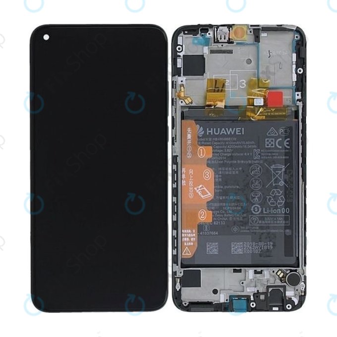 Huawei P Smart (2019), P Smart Plus (2019) - Ecran LCD + Sticlă Tactilă + Ramă + Baterie (Midnight Black) - 02352JEY, 02352JFA Genuine Service Pack