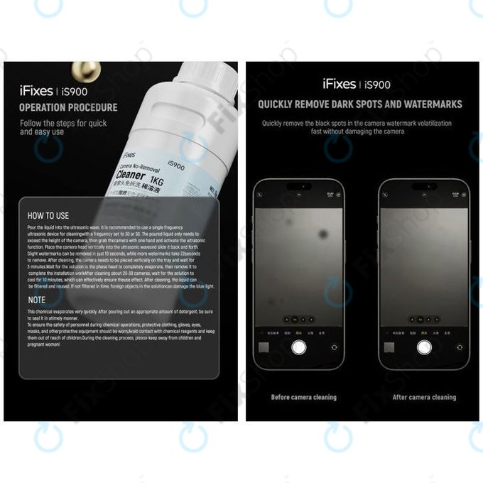 iFixes iS900 - Curățător de obiective pentru cameră - 500ml