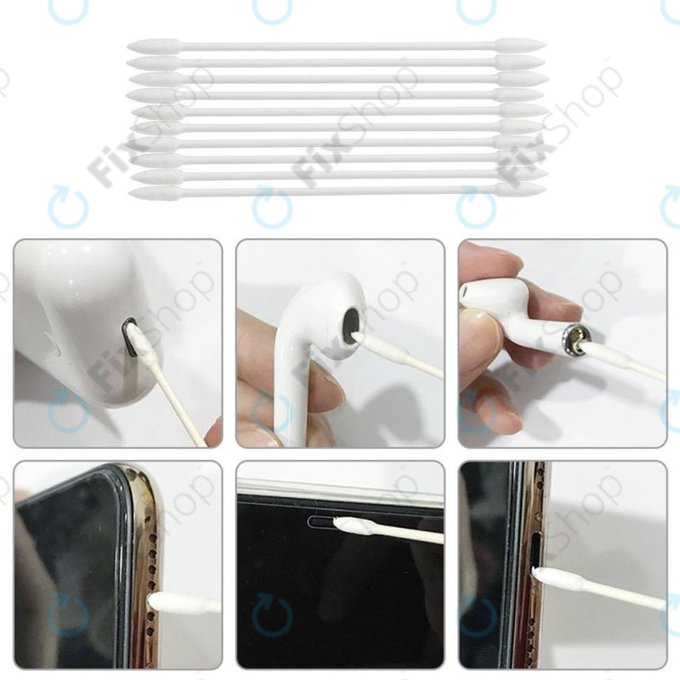 Tampoane de bumbac pentru curățarea telefoanelor și căștilor (25buc)