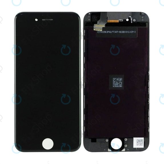 Ecran In-Cell pentru iPhone 6, Black, Sticlă tactilă cu ramă, FixPremium