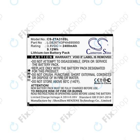 Baterie pentru ZTE Blade A3, A5, Optus X Power 2, 2400mAh, Li-Ion, 3.8V, Li3826T43P4h695950, HQ