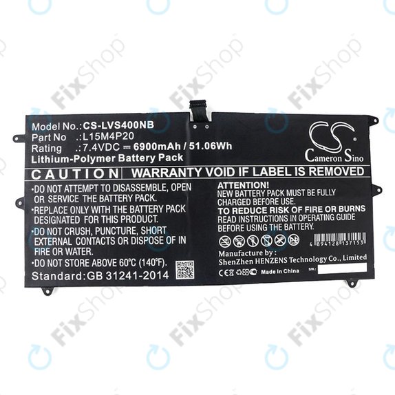 Baterie pentru Lenovo Yoga 4S, 900S, 6900mAh, Li-Pol, 7.4V, L15M4P20, HQ