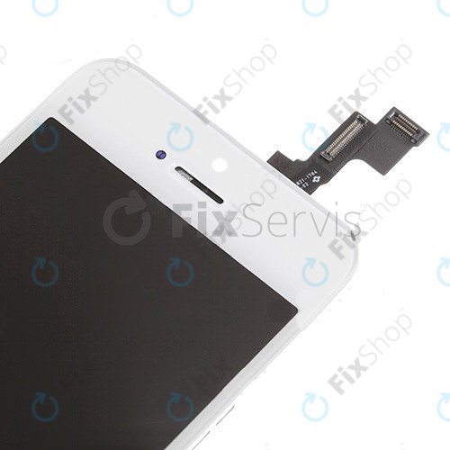 Ecran pentru iPhone 5S, SE, White, Sticlă tactilă cu ramă
