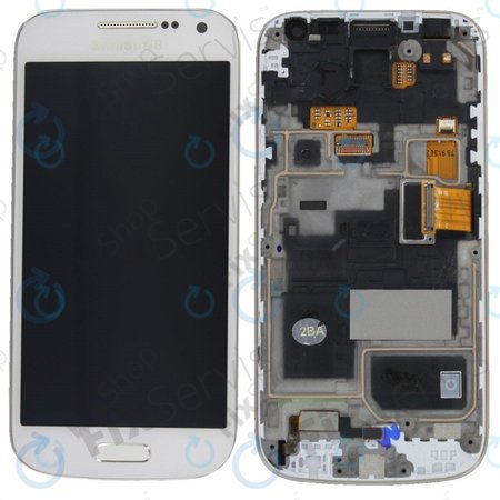 Samsung Galaxy S4 Mini Value I915i - Ecran LCD + Sticlă Tactilă + Ramă (White Frost) - GH97-16992B Genuine Service Pack