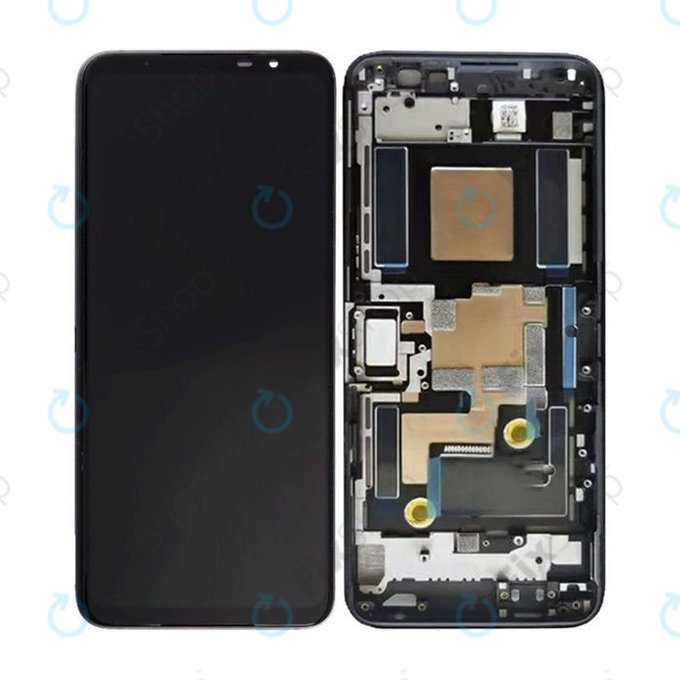 Asus ROG Phone 6D AI2203 - Ecran LCD + Sticlă Tactilă + Ramă (Space Gray) OLED