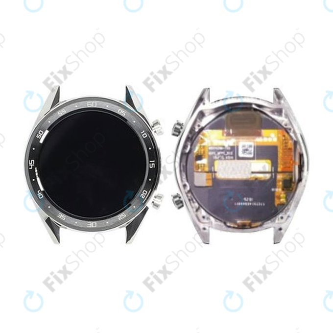 Huawei Watch GT Sport Fortupe B19S - Ecran LCD + Sticlă Tactilă + Ramă (Silver) - 02352GXS Genuine Service Pack